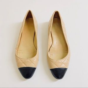 Chanel quilted ballerinas 37 beige